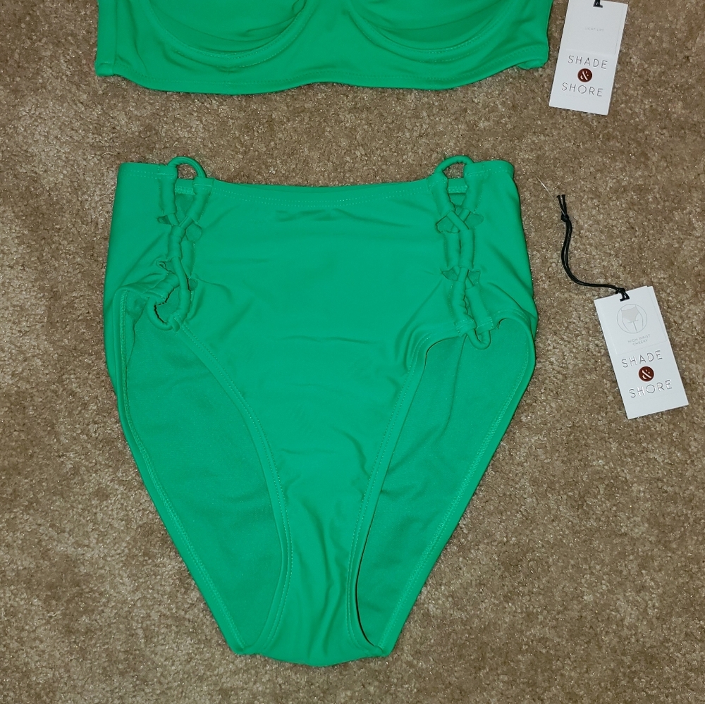 NWT Shade & Shore Vibrant Green Bikini Bottom Sz XS (0-2)